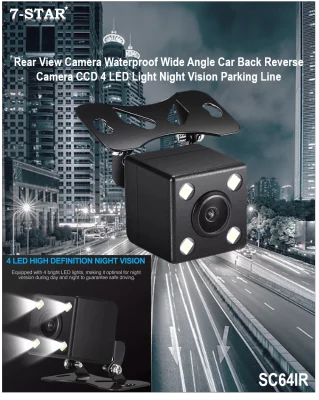 Rear View Camera Waterproof Wide Angle Car Back Reverse Camera CCD 4 LED Light Night Vision Parking Line