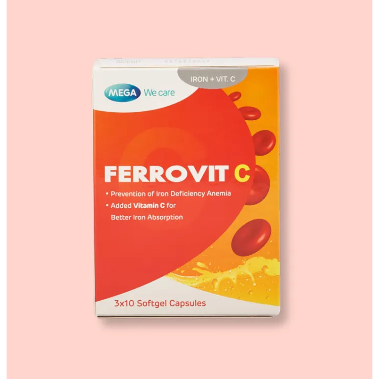 A Ferrovit C hỗ trợ giảm nguy cơ thiếu máu triệu chứng thiếu sắt hộp 30 viên