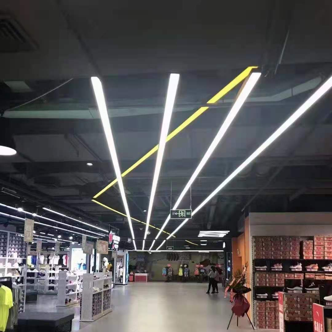 Aluminum Office Chandelier led Seamless Spliging Strip Light Billiard Hall Ambience Light Gym Mall Modeling Light