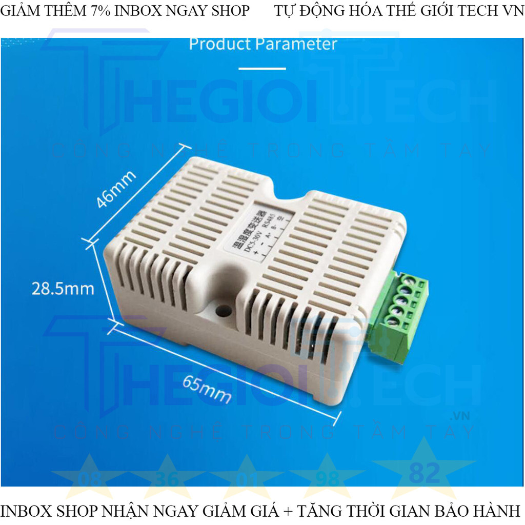 Bộ phát độ ẩm nhiệt độ RS485 SHT20 Cảm biến Modbus RTU Bộ chuyển đổi mô-đun chuyển đổi Độ chính xác cao - 5V