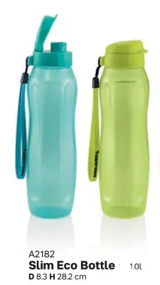 Tupperware 1L Slim Eco Bottle with Strap