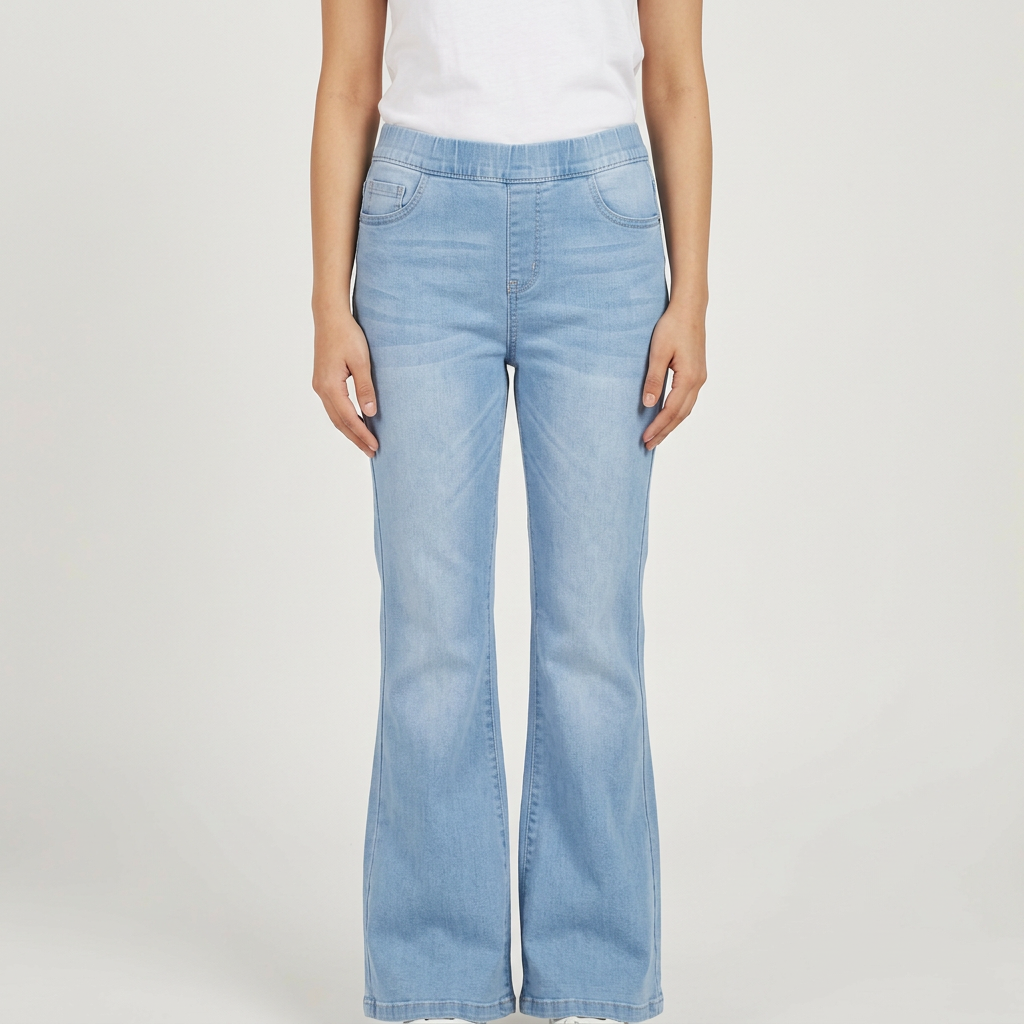 sky blue Bell bottom original Zara denim jeans pants for her (select only waist size)