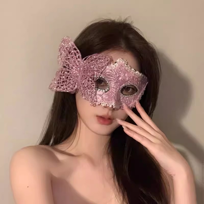 Adjustable Feminine Lace Elegant Venetian Lightweight Half Face Half Face for Halloween Women Party Halloween Carnival Cosplay Themed Event Costume Party Dance Festival Masquerade Ball
