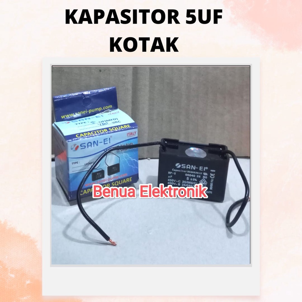 Promo (Per 10 Pcs) 5Uf 5Uf Box/ 450 V San-Ei Capacitor/ Box Capacitor Harga 95,890 rupiah*Gratis Ongkir