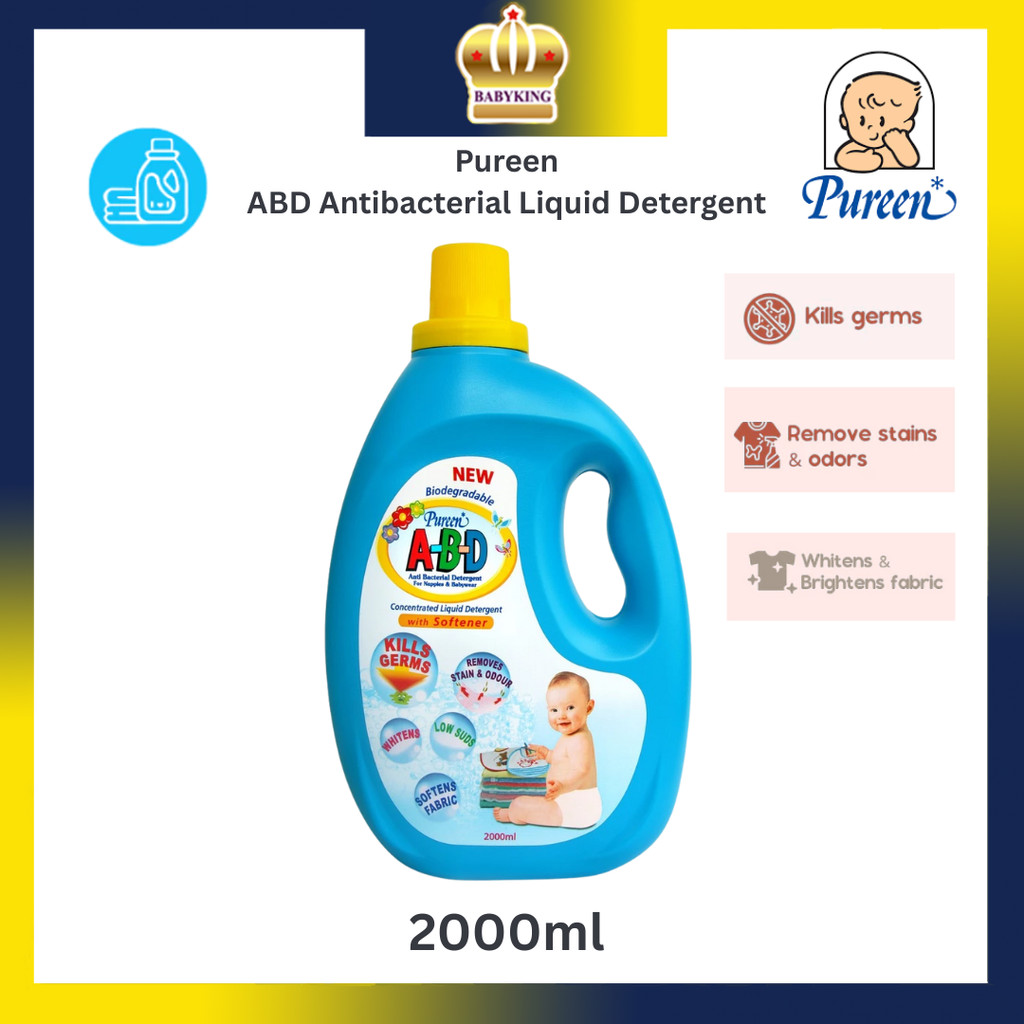 Original Pureen ABD Antibacterial Concentrated Liquid Detergent With Softener Sabun Baju (2000ML)