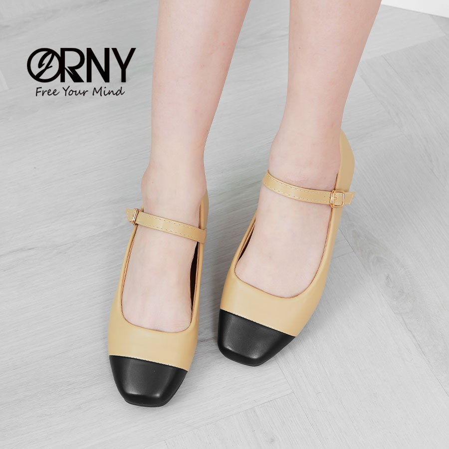 Model Oy141 ❣️ Orny (Orny) ® ❣️ Mary Jane Shoes, Flat Soles, Square Shape, Comfortable to Wear. ราคา 200 บาท*ส่งฟรี