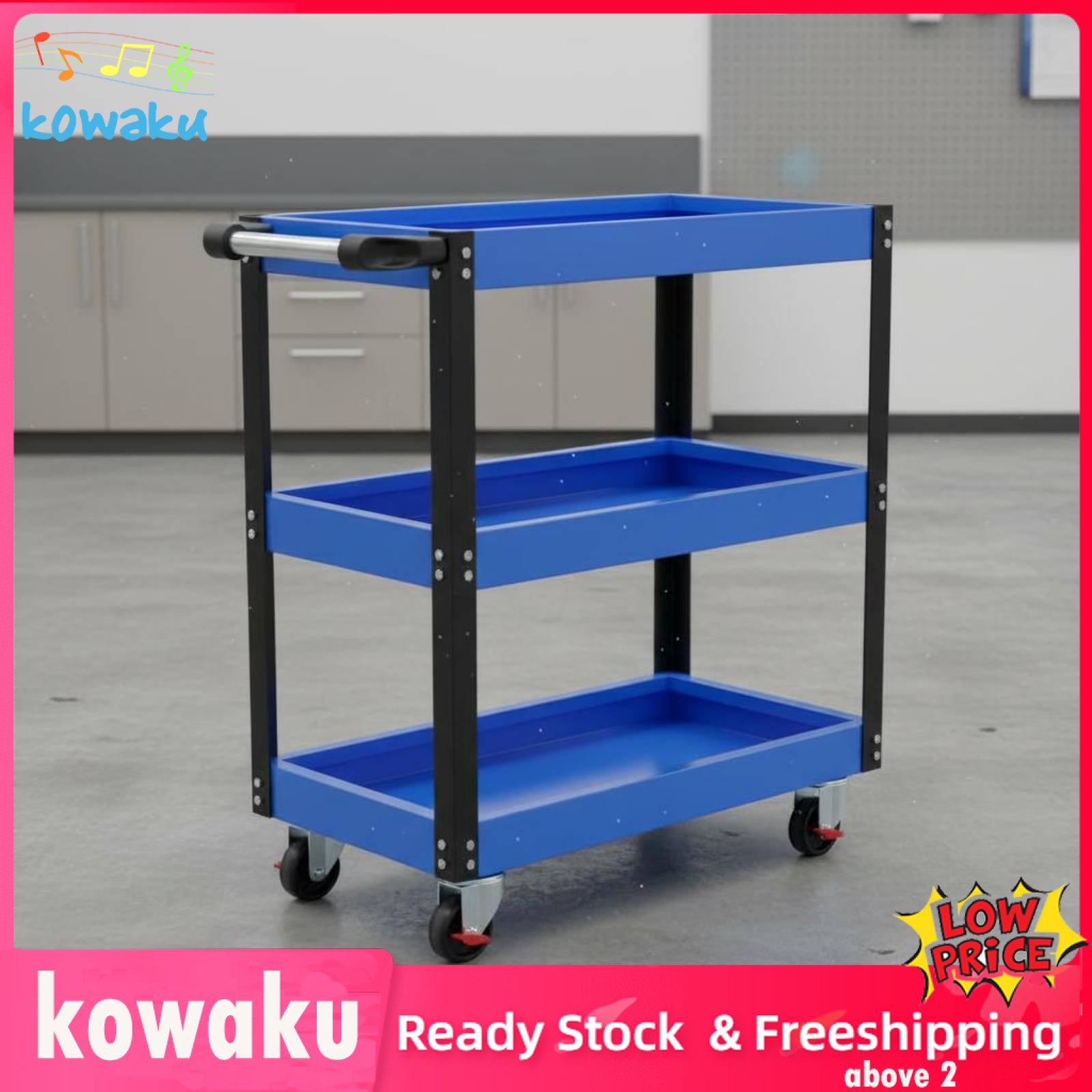 kowaku Sturdy Steel 3 Tier Tool Cart Rust-Proof 3 Tier Rolling Tool Cart Easy Assembly Ergonomic Handle for Mechanics, Technicians, DIY Enthusiasts, Auto Repair Shop, Warehouse Giá 1,462,660 Đồng*Miễn phí vận chuyển