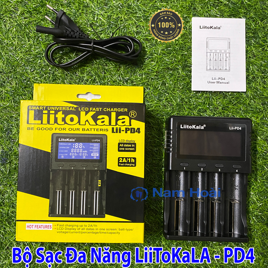 Bộ sạc pin thông minh LiiToKaLa Lii-PD4 AA AAA 26650, 21700, 18650, 18490