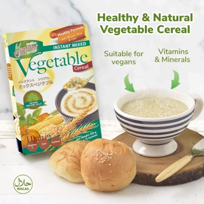 Healthy Mate Mixed Vegetable Oats Cereal (Bundle of 2x405g) Vege Organic Cereal Breakfast