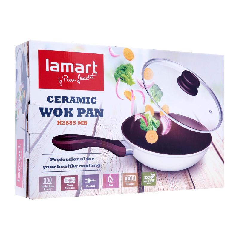 Lamart Induction Ready Ceramic Pan With Glass Lid 28/8.5Cm Singapore