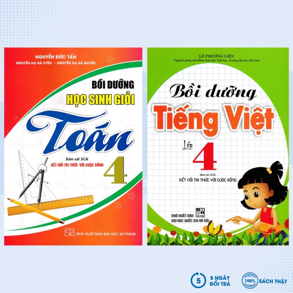 SÁCH - Combo Bồi Dưỡng Toán + Tiếng Việt 4 (Bám Sát SGK Kết Nối) (Bộ 2 Cuốn) - HA2