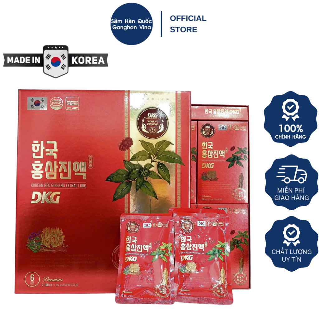 Nước Hồng Sâm Korean Red Ginseng Extract DKG Daedong (70ml x 30 gói)