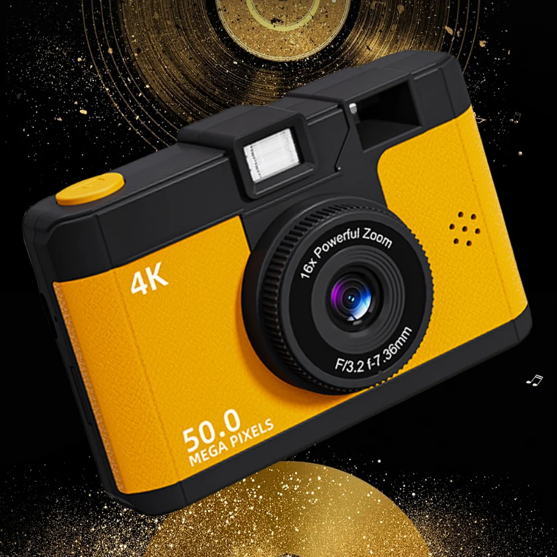 HD Digital Camera Dual Lens Retro Style Mini Camera 16x Zoom Portable Compact Camera Photography Cam