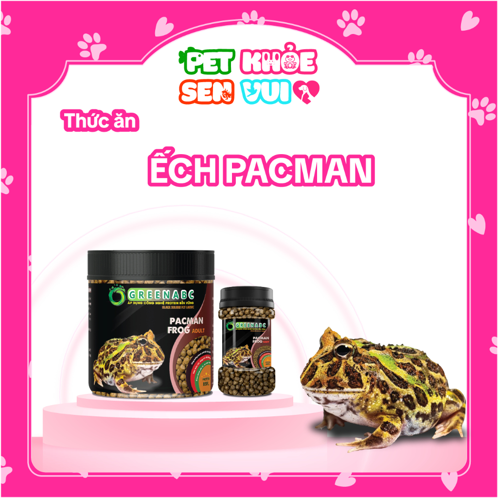 Thức ăn Ếch Pacman Greenabc - Hộp 50g, 230g - Đầy đủ dinh dưỡng tiêu hóa tốt, tăng kích thước