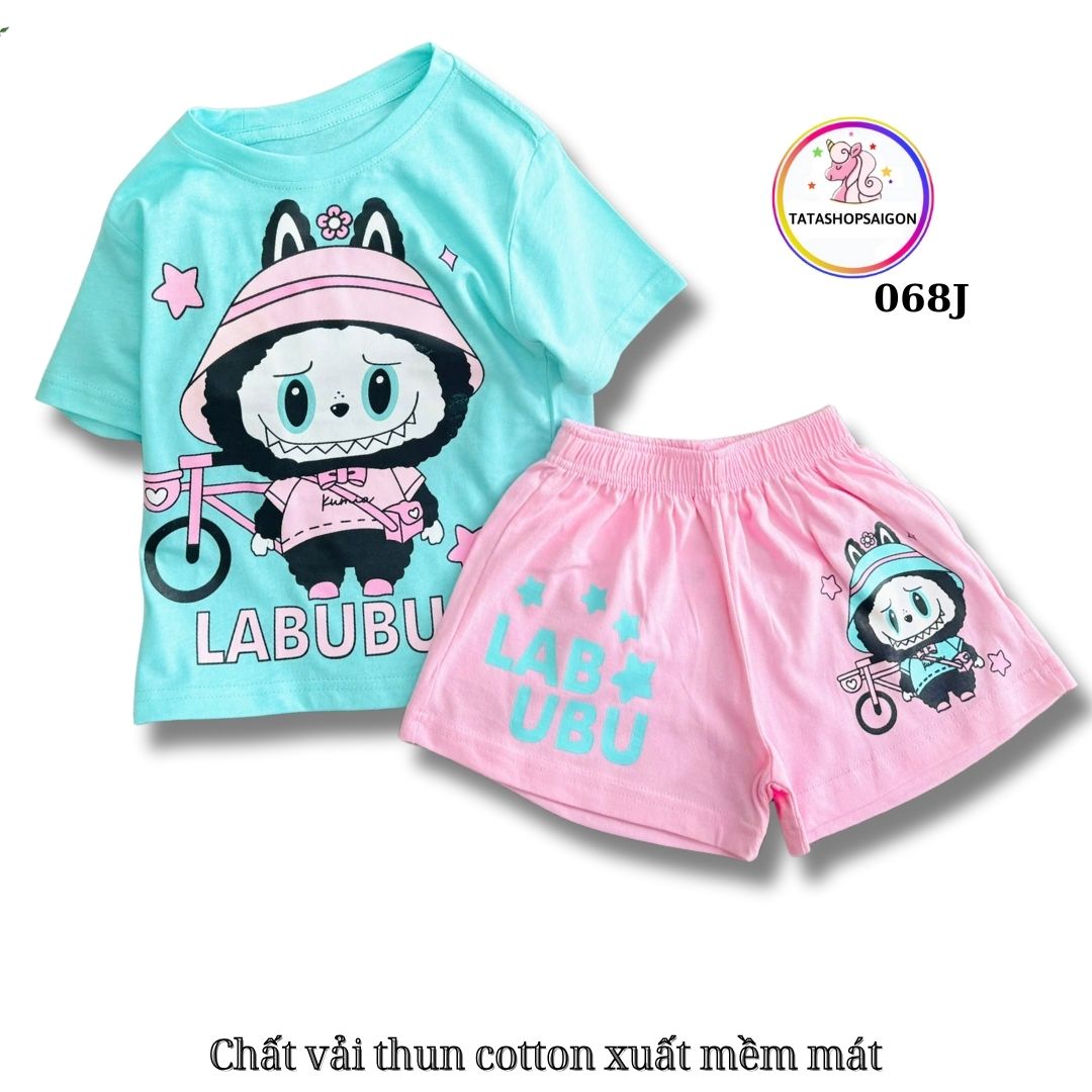 Đồ bộ bé gái mặc nhà chất cotton xuất mềm mát 11 đến 40kg 068