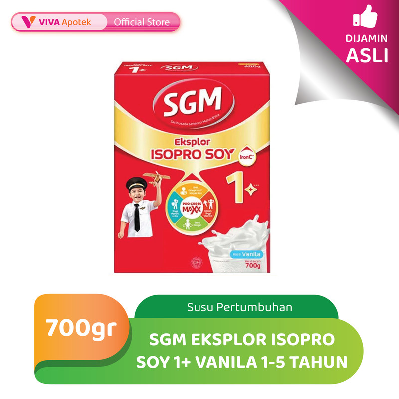 SGM Eksplor Isopro Soy 1+ Vanila Susu Pertumbuhan Usia 1-5 Tahun​​ (700 Gram)
