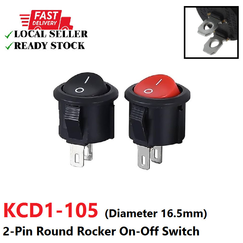 TB [LargeLooking] 10Pcs 16mm Diameter Round Boat Rocker Switches Mini 2 Pin On Off Rocker Switches 3a 250v I.949809108