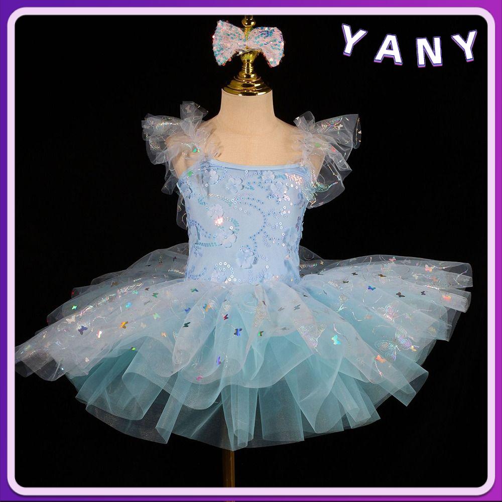 YANY Đầm sequin Váy ballet cho trẻ em Hiện đại Hoa Quần áo biểu diễn Thời trang Váy tiệc Trang phục khiêu vũ Bé gái