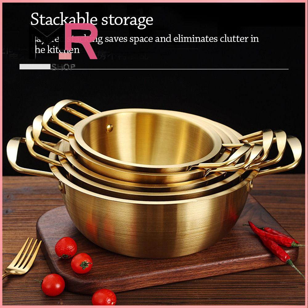 O—S STORE Thép không gỉ Nồi mì ramen có nắp mini Lẩu  Đa chức năng Nồi súp Dụng cụ nấu ăn cắm trại