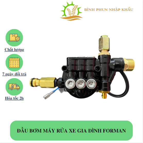 Cụm đầu bơm máy rửa xe chỉnh áp Forman dùng cho máy Osaka, Forman,...