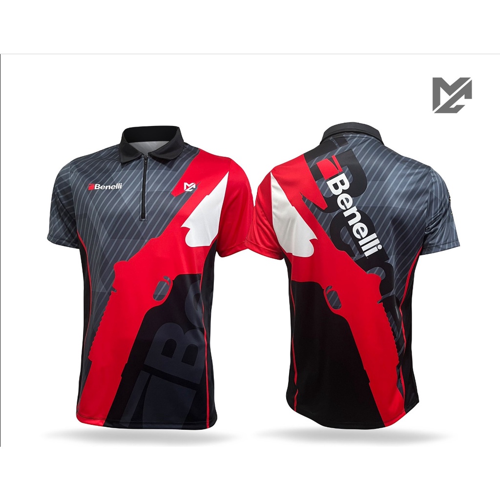 free custom- Tactical new design custom style Benelli 3D full zipper custom polo shirt
