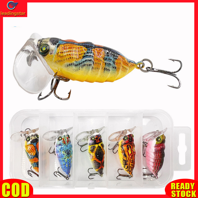 LeadingStar RC Authentic 1.5Inch Crankbait Swimbait Wobbler Hard Baits Fishing Lures For Bass Trout Freshwater Saltwater Fishing Hard Baits Crankbaits Fishing Lures 5Pcs/pack ราคา 145 บาท*ส่งฟรี
