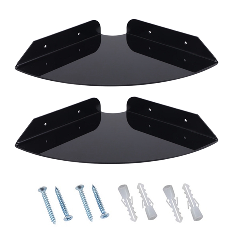 2 Pcs Acrylic Wall Mount Floating Corner Shelves Quarter Shower Shelf Hanging Corner Shelves Wall Display