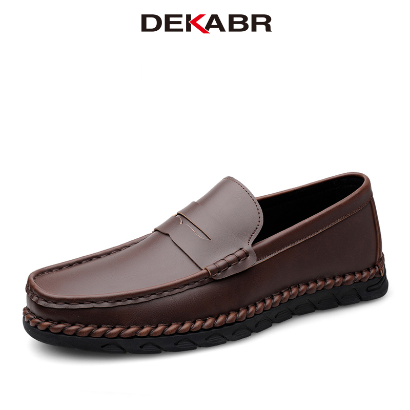 DEKABR Fashion Casual Spring Men Shoes Slip On Microfiber Loafers Comfortable High Quality Handmade Driving Shoes Size 38-46 ราคา 875 บาท*ส่งฟรี