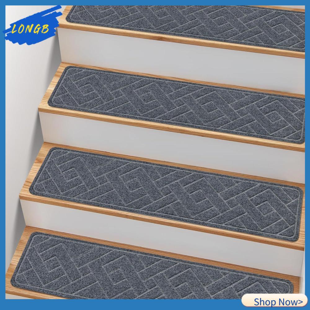 LONGB 1pc Không trượt Bậc thang Tự dính 8x30 inch Thảm cầu thang Bền bỉ Hỗ trợ TPR Thảm dùng trong nhà