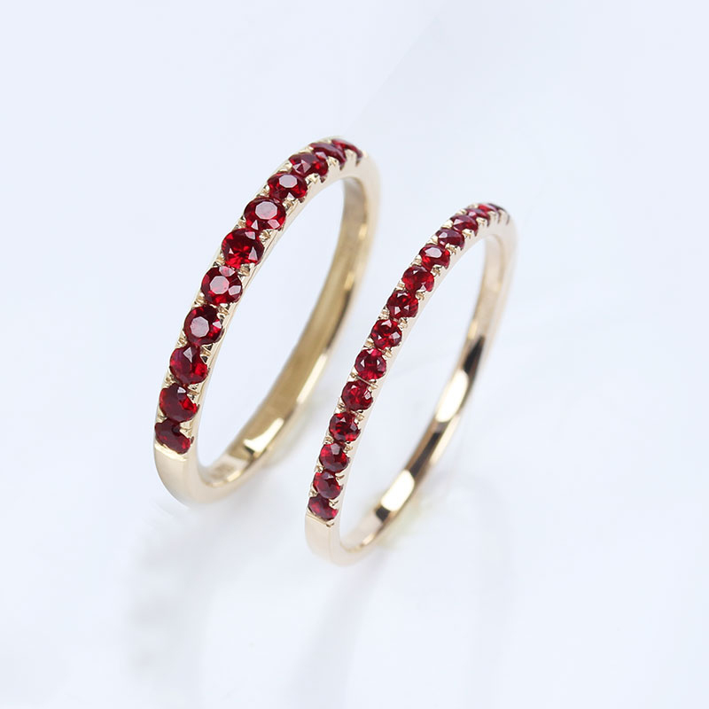 CxsJeremy 14K 585 Rose Gold 2.1mm/1.6mm Natural Ruby Engagement Ring For Lady Wedding Anniversary Simple Style Fine Jewelry ราคา 11,917 บาท*ส่งฟรี