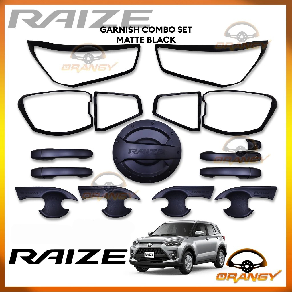 Toyota Raize Garnish Set - Chrome/Matte Black Combo For 2022-2025
