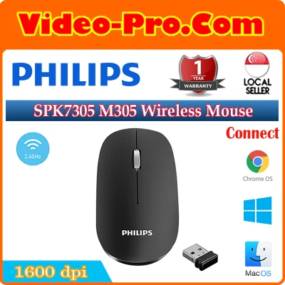 Philips SPK7305 M305 Wireless Mouse Silent For PC Computer Laptop Home Office