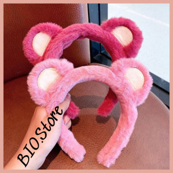 Băng Đô Cài Tóc Rửa Mặt Trang Trí Hình Tai Gấu Chống Trơn Trượt Băng Lông Nhung Xinh Xắn Dành Cho Nữ