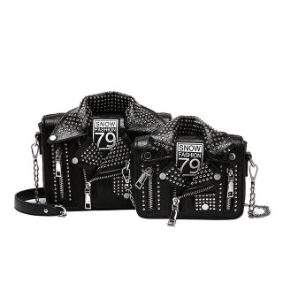 ZZOOI HOCODO Hot European Brand Designer Women Clothing Shoulder Messenger Rivet Jacket Bags Personalized Chain Motorcycle Bags Bolsas thumbnail