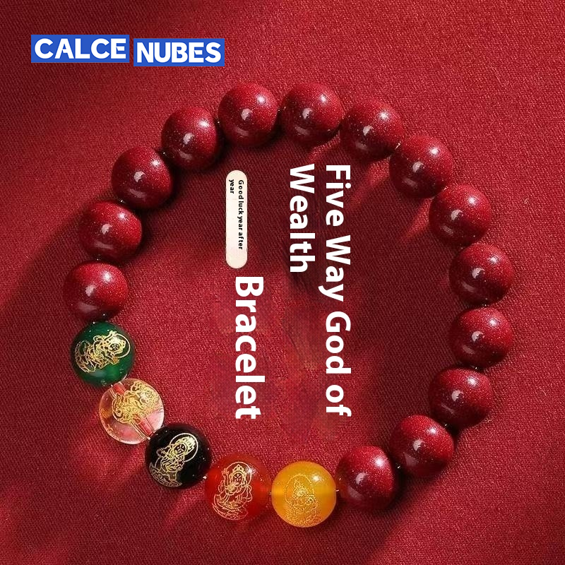 CalceNubes สร้อยข้อมือหินทรายแดงแท้ลายเทพเจ้าแห่งความมั่งคั่งสุดคลาสสิก