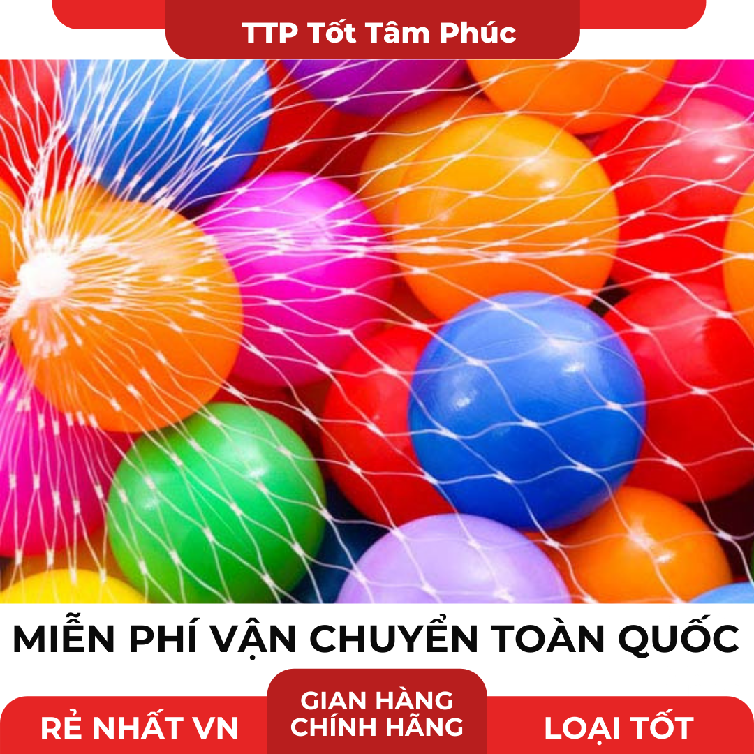 Nhà Banh Cho Bé Kèm 100 Bóng Giá Rẻ - Combo 100 quả bóng nhựa mềm nhiều màu