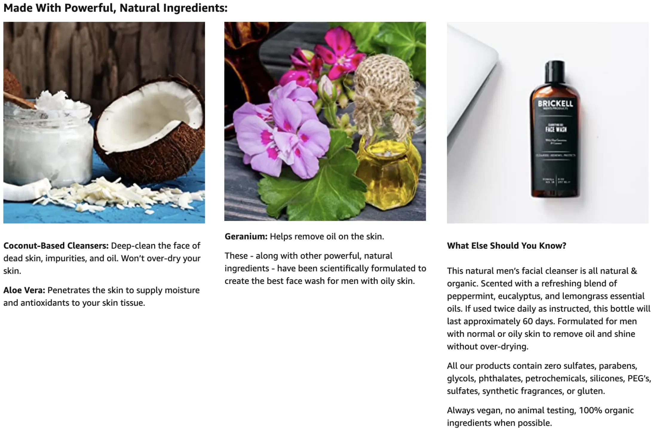 natural products for face wash
