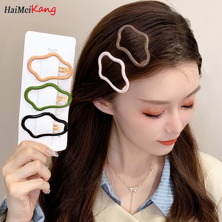 5pcs đơn giản và vui vẻ kẹp tóc 6cm giọt dầu đa-màu sắc đám mây kẹp tóc thực tế và linh hoạt phụ kiện tóc cho phụ nữ