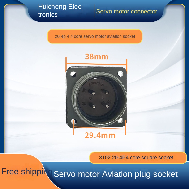 MS3102/3106/3108 20-4S - Đầu Nối 4 Chân Cho Servo Motor Delta, Fuji, Yaskawa, Mitsubishi - Ổ cắm 4 chân