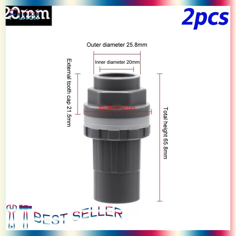 Fulai 2 chiếc đầu nối PVC ống thoát nước bể cá dày 20 25 32 mm ống thoát nước trong vườn đầu nối đầu vào bể cá cho bể cá - 5