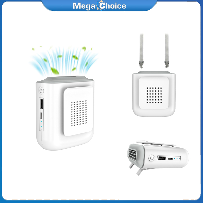 MegaChoice【100%Original】Waist Hanging Neck Type Fan Rechargeable Portable Mobile Outdoor Fan Work Air Conditioning Fan ราคา 535 บาท*ส่งฟรี
