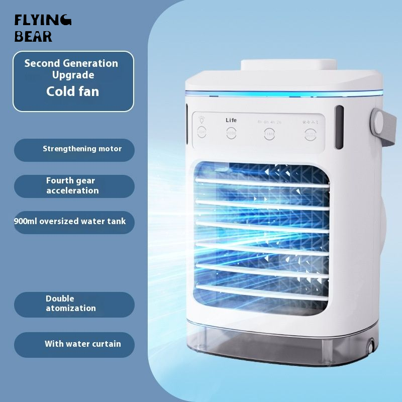 Quạt làm mát không khí di động gấu bay với 4 quạt tốc độ và 900ml bể nước để làm mát tức thì