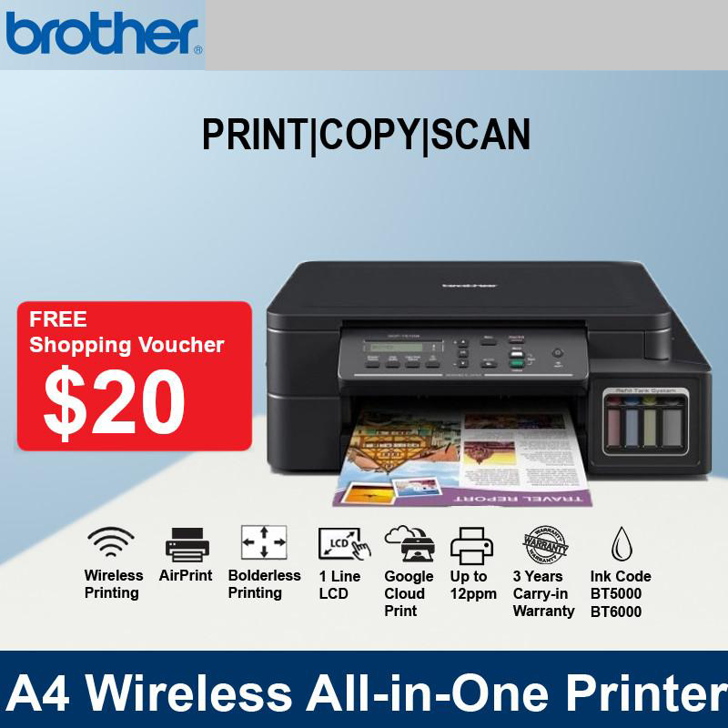 Brother DCP-T510W Colour Inkjet Multi-function Refill Tank System Wifi Mobile-Print 3-in-One DCPT510W Singapore