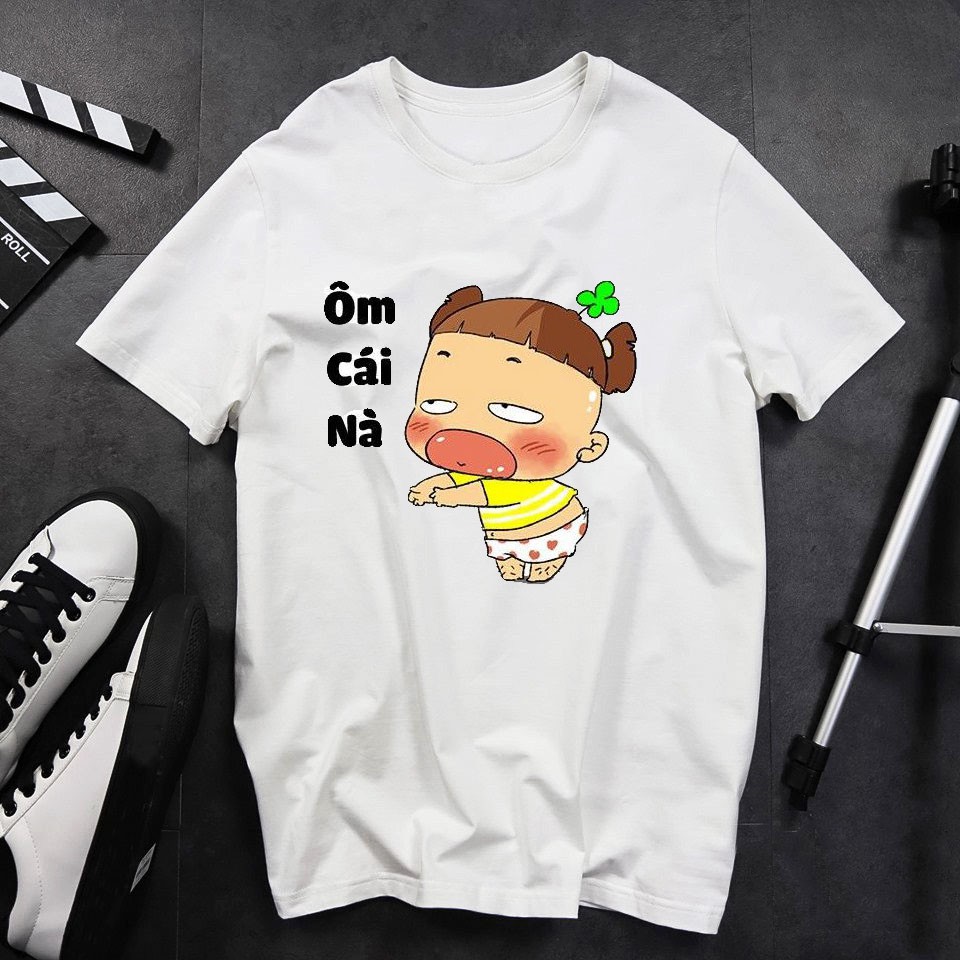 {FREE SHIP} Áo thun nam nữ tay ngắn, in logo quỳnh aka 'ÔM CÁI NÀ' unisex full size mẫu đẹp giá rẻ