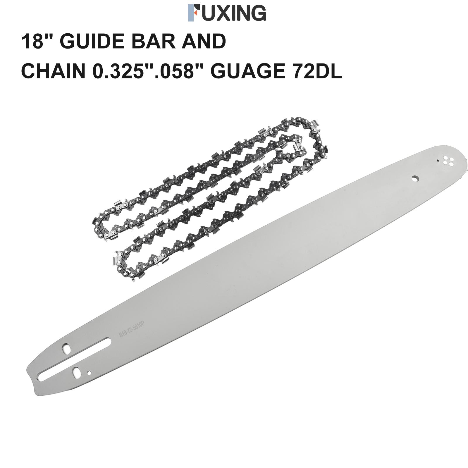 Fuxing thiết lập thanh dẫn chuỗi Saw cắt phụ kiện 18 "0.325" .058 "62cc 58cc 52cc Chainsaw phụ tùng