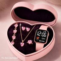 6-Piece Set of Fashionable and Elegant LED Electronics | Shiny Necklaces Bracelets Rings Earrings Jewelry Set for Girls Daily Wear Birthday Festival Valentines Day New Year