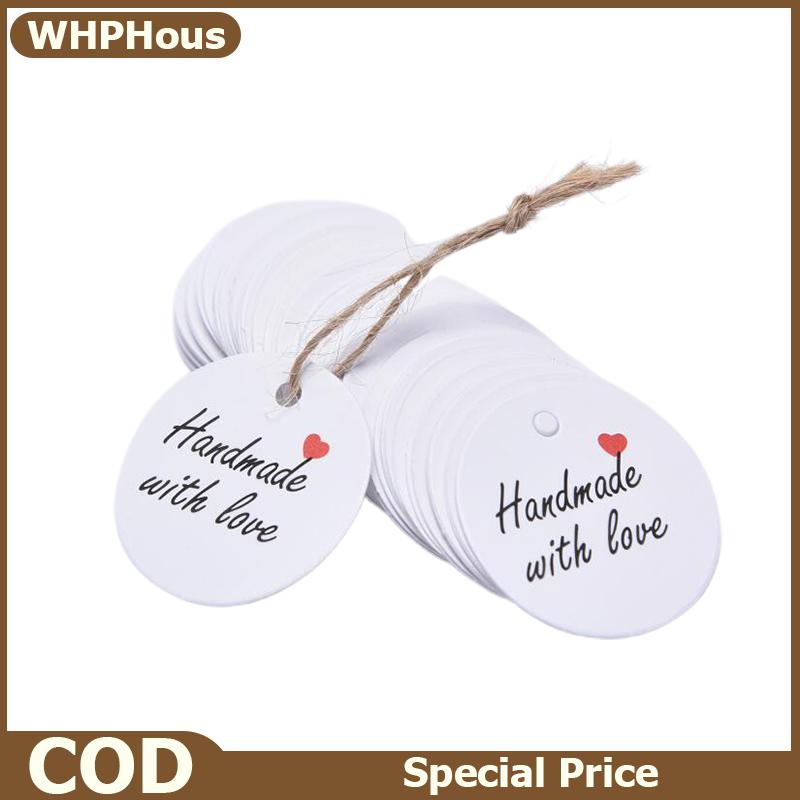 WHPHous Gao 100Pcs Paper Thank You Tags Handmade Gift Craft Labels Wedding Party Favour