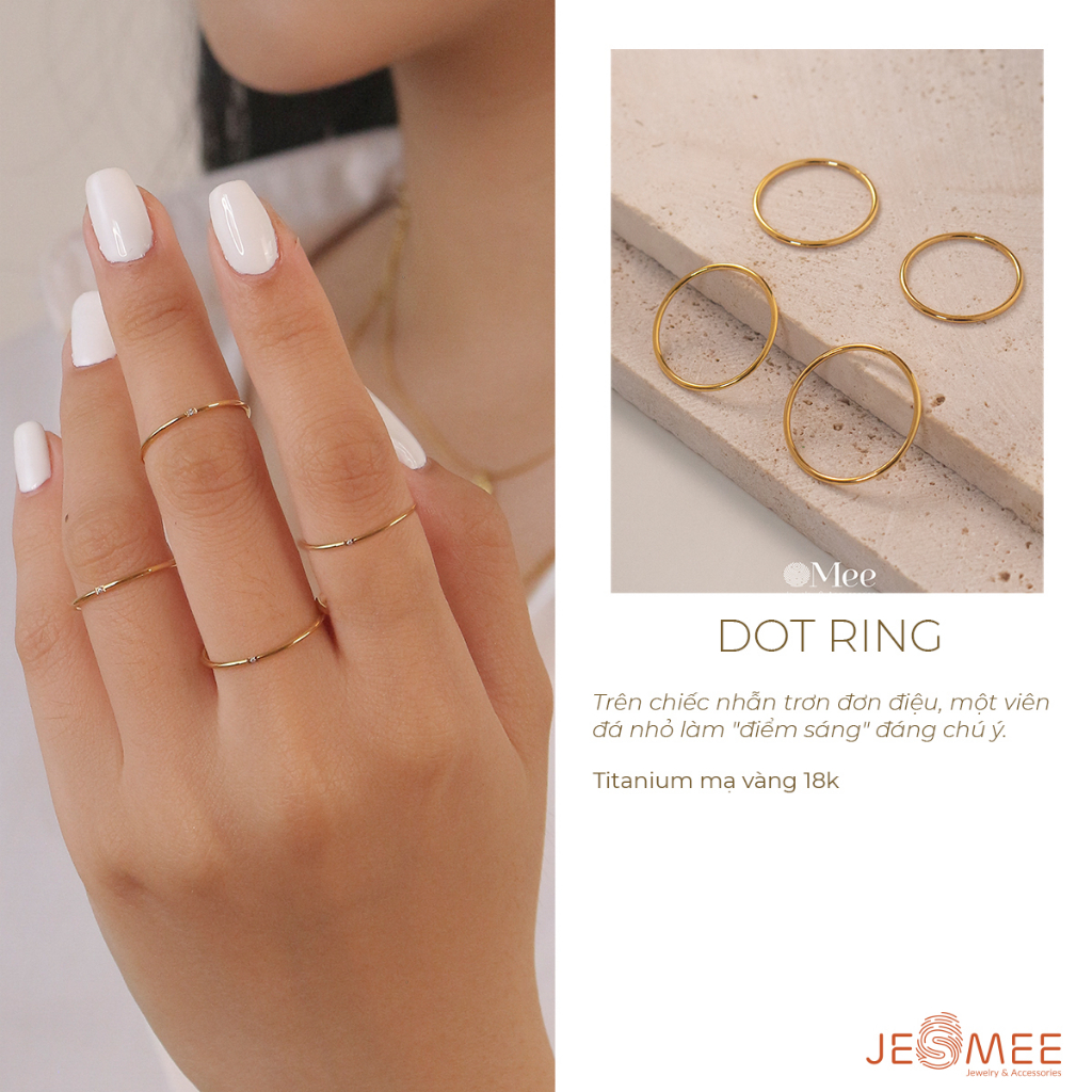 - nhẫn nữ dot ring mee bản mỏng đính đá - r3527