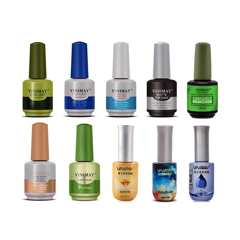 Bộ sản phẩm Vinimay Base Top, Cứng Móng, Top Lỳ, Kiềm Dầu Chai 15ml Chuyên Dùng Trong Làm Nail - Nail Phương Miu Nữ