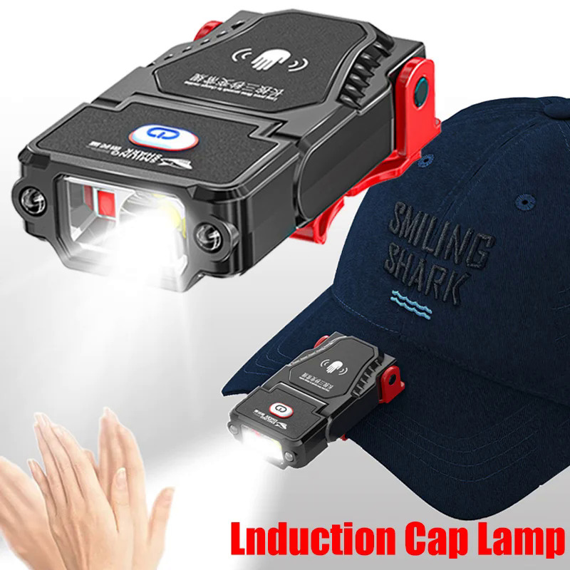 Mini cảm biến Led Đèn Pha KẸP MŨ đèn ở mũ Đèn pha câu cá có thể sạc qua USB có thể chỉnh góc Đèn đội đầu đi cắm trại Đèn làm việc